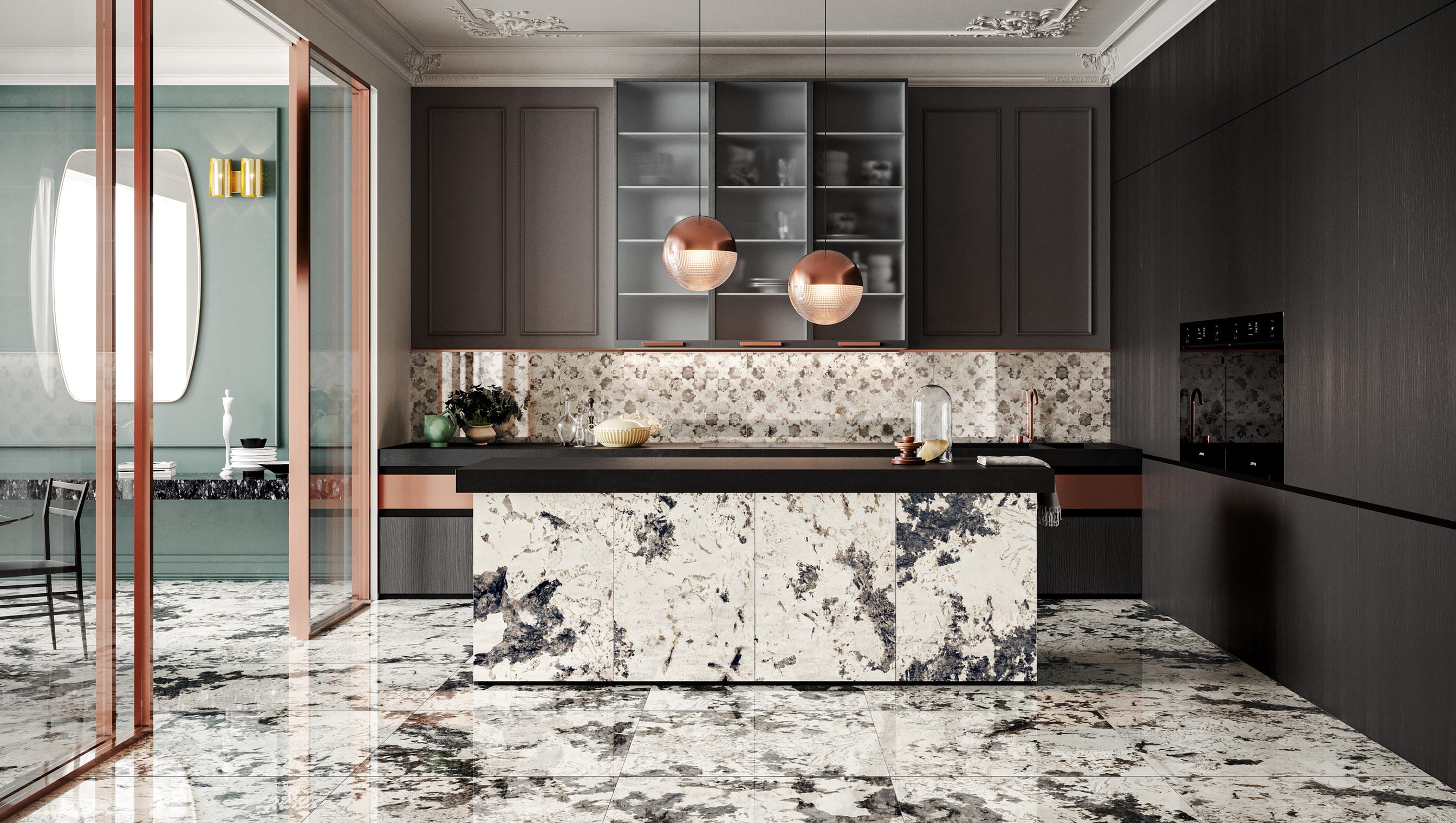 Кухня в стиле contemporary glamour с Opulence от Piemme