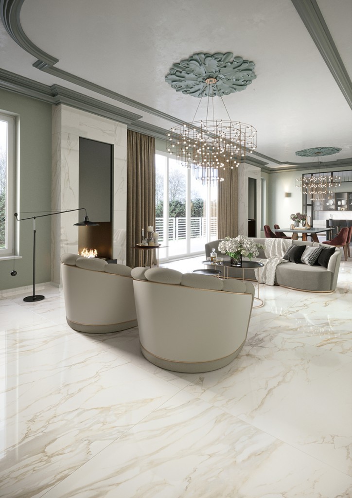 Гостиная с мраморным великолепием Majestic Pure