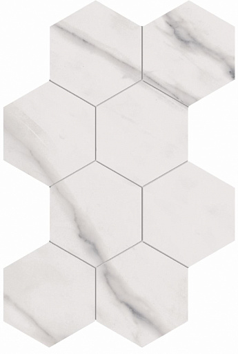Supreme Statuario Mosaico Hexagon Anticato Ret 30x50