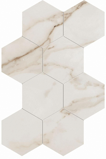 Supreme Calacatta Mosaico Hexagon Anticato Ret 30x50