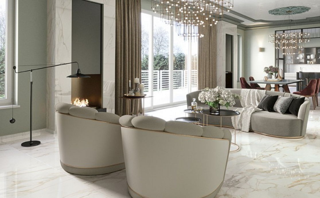 Гостиная с мраморным великолепием Majestic Pure