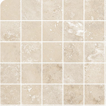 TRAVERTIN BEIGE 4,7X4 30X30 MosMOSAICO SU RETE
