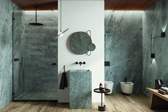 Ванная в стиле bio-luxury minimalism с Blue Savoy