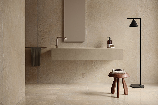 Ванная в бежевой палитре с Piemme Limestone French Beige