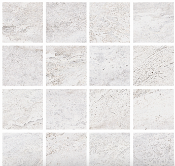 WHITE DOLOMITE2,5X2,5 30X30 MosMOSAICO SU RETE